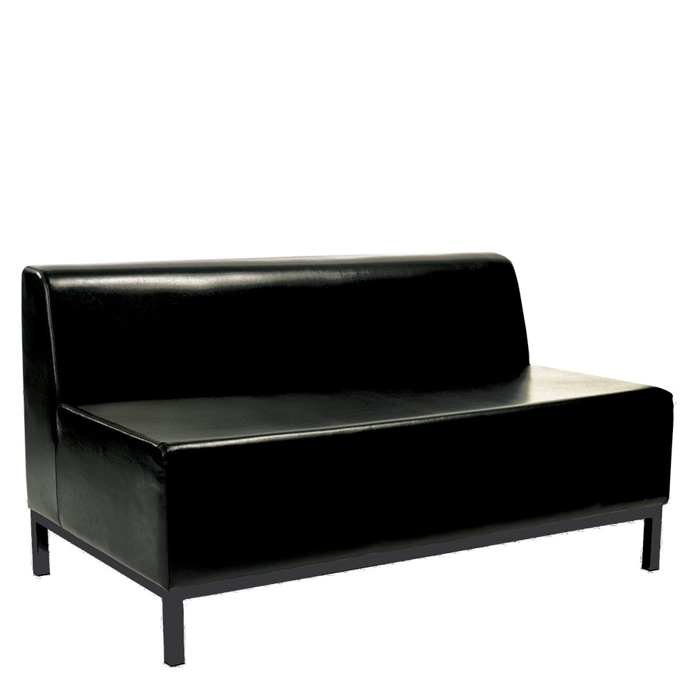 Two Seater Leatherette Lounge Black