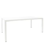 white outdoor table and bench