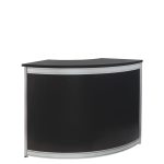 Curved Registration Counter Small Black - Kit features a modern design with metallic accents.