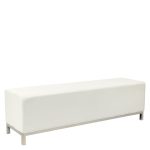 white leather bench for hire