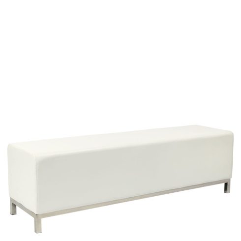 Leatherette Bench Seat White