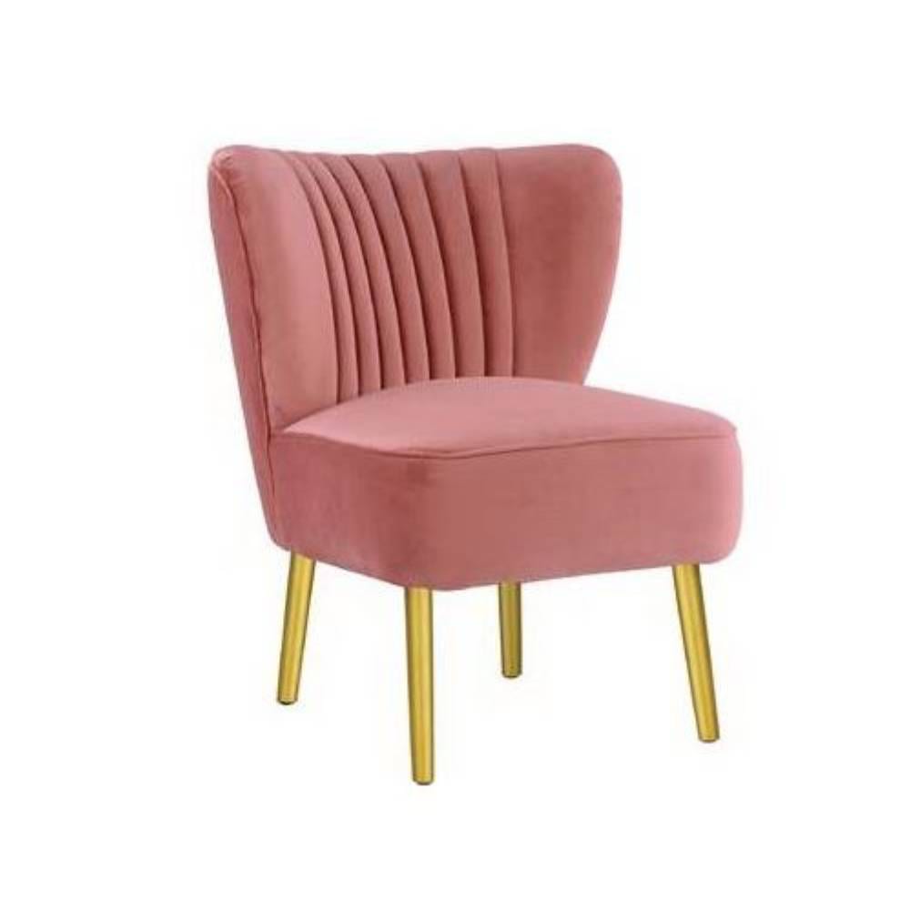 Mollie Lounge One Seater Dusty Pink w/Gold Leg