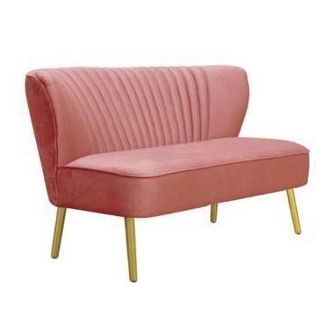 Mollie Lounge Two Seater Dusty Pink w/Gold Leg
