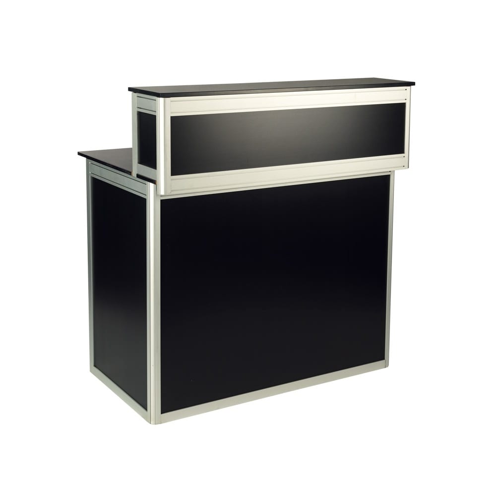 Mode Folding Registration Counter with Hutch Black
