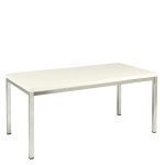 Oblong Coffee Table White featuring a glossy finish and metal legs on a white background.