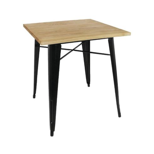 Tolix Table Black with Timber