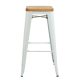 White with Timber Top Tolix Bar Stool