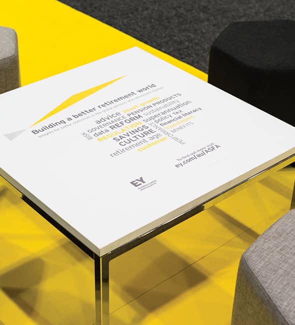 Shell Scheme Signage Branded Furniture Image