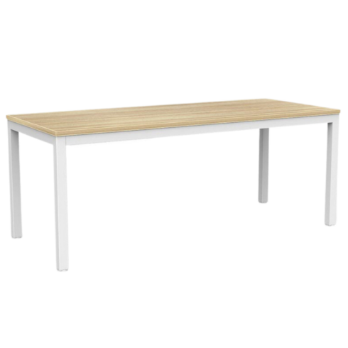 Table with square leg and natural timber top