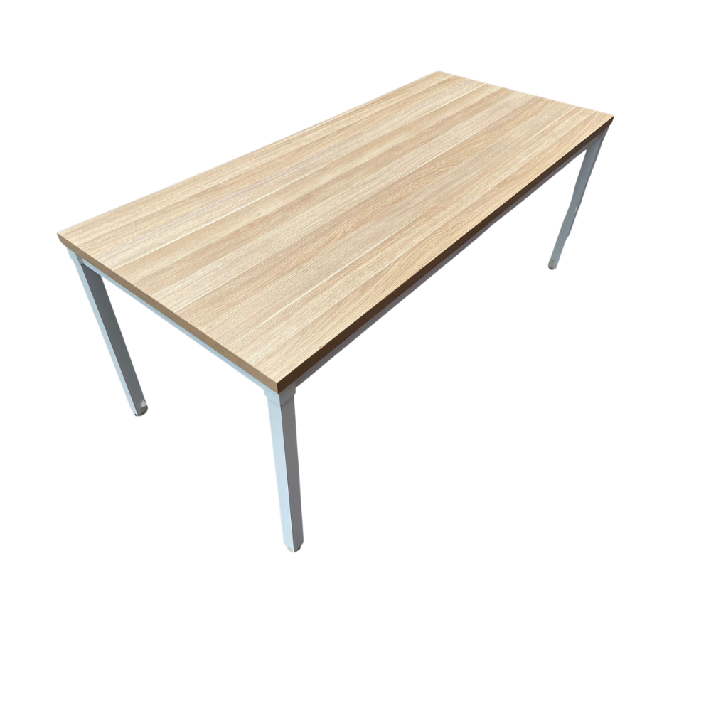 Table with square leg and natural timber top