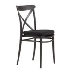 Cross Back Black Chair WITH cushion