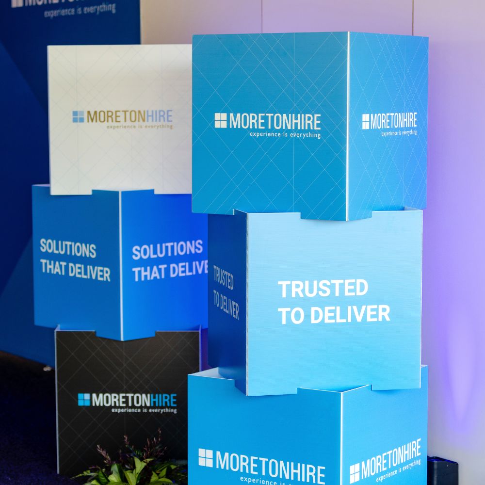Custom Printed Stacked Signage Cubes