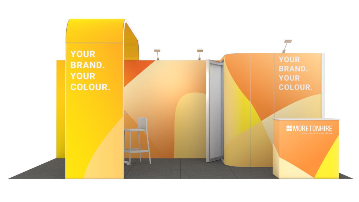 Arc modular exhibition stand, 6m x 3m