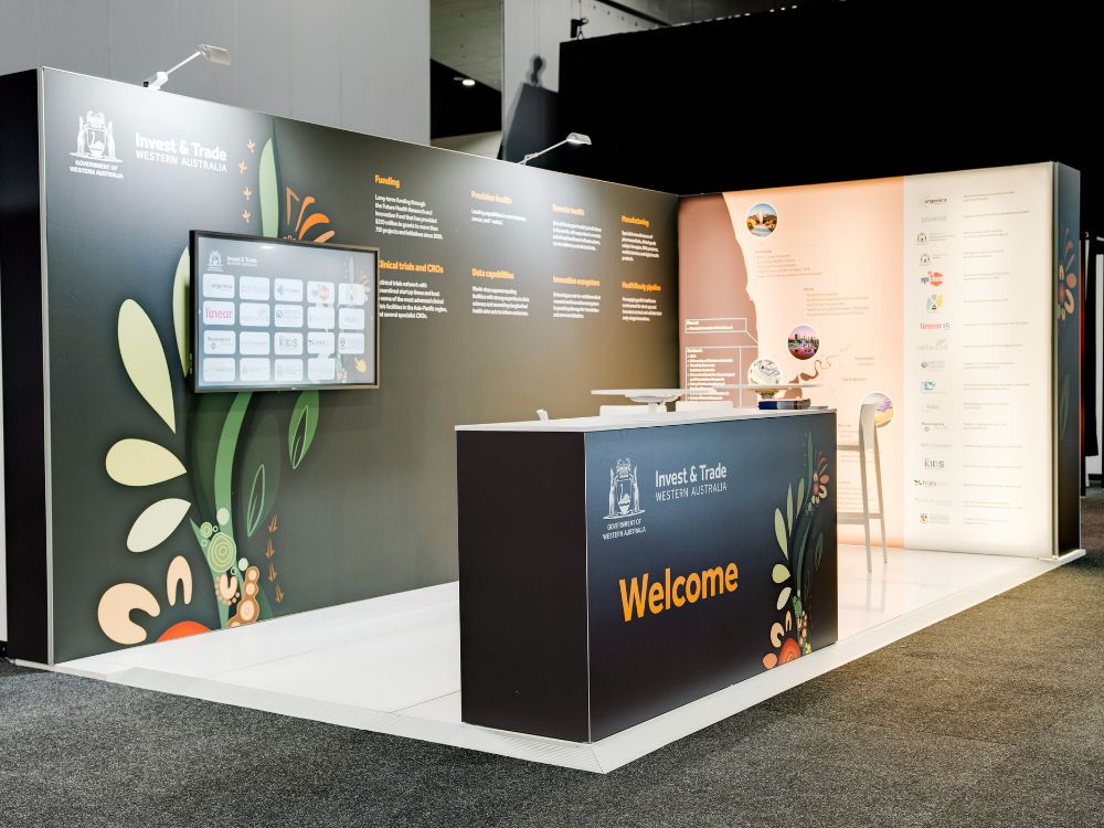 Backlit exhibition stand hire